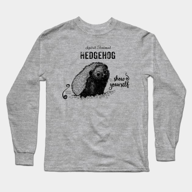 Spirit animal Hedgehog black Long Sleeve T-Shirt by mnutz